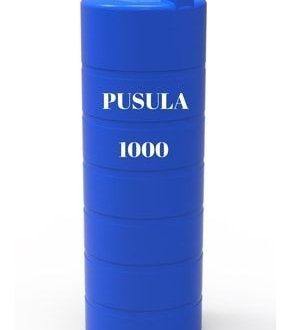 Pusula Su Depoları Polietilen 1.000 LT Mavi Dikey Su Deposu / Vanalı