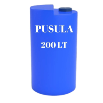 Pusula Su Depoları Polietilen 200 LT Mavi Dikey Su Deposu / Vanalı