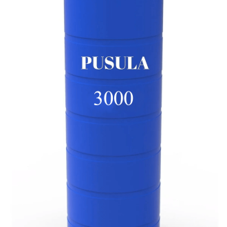 Pusula Su Depoları Polietilen 3.000 LT Mavi Dikey Su Deposu / Vanalı